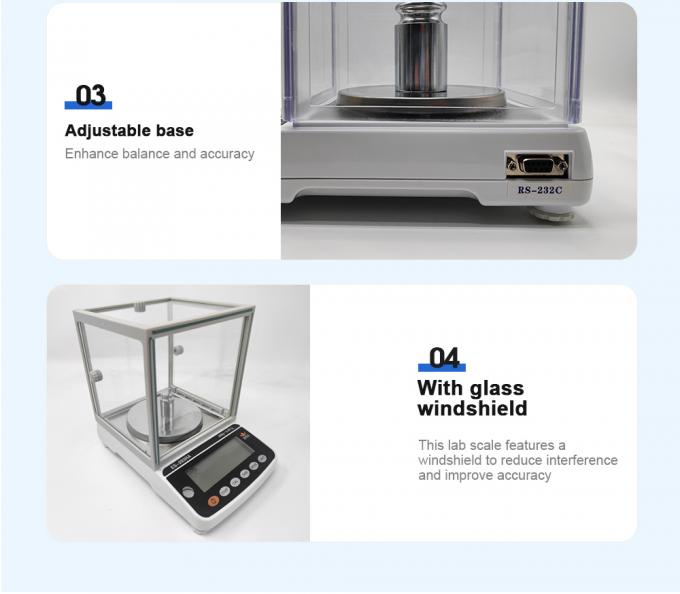Bilancia di precisione da laboratorio 0,001 g Strumenti da laboratorio Bilancia analitica con protezione antivento 3
