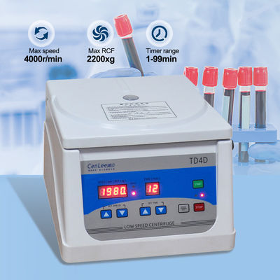 TD4D Table Top Max 4000 Rpm Angolo rotore Centrifughe a bassa velocità Kit di Centrifughe Cliniche Mediche Prp