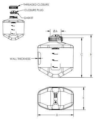 Un buon prezzo. 2400ml 2L Bottiglia Centrifughe Super Capacità Consumabili Sperimentali Compatibile con Termo Sorvall H-12000 Rotore in linea